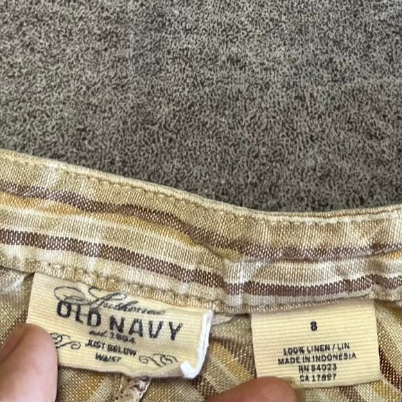 Vintage Old Navy Linen Striped Midi Skirt - Picture 3 of 7